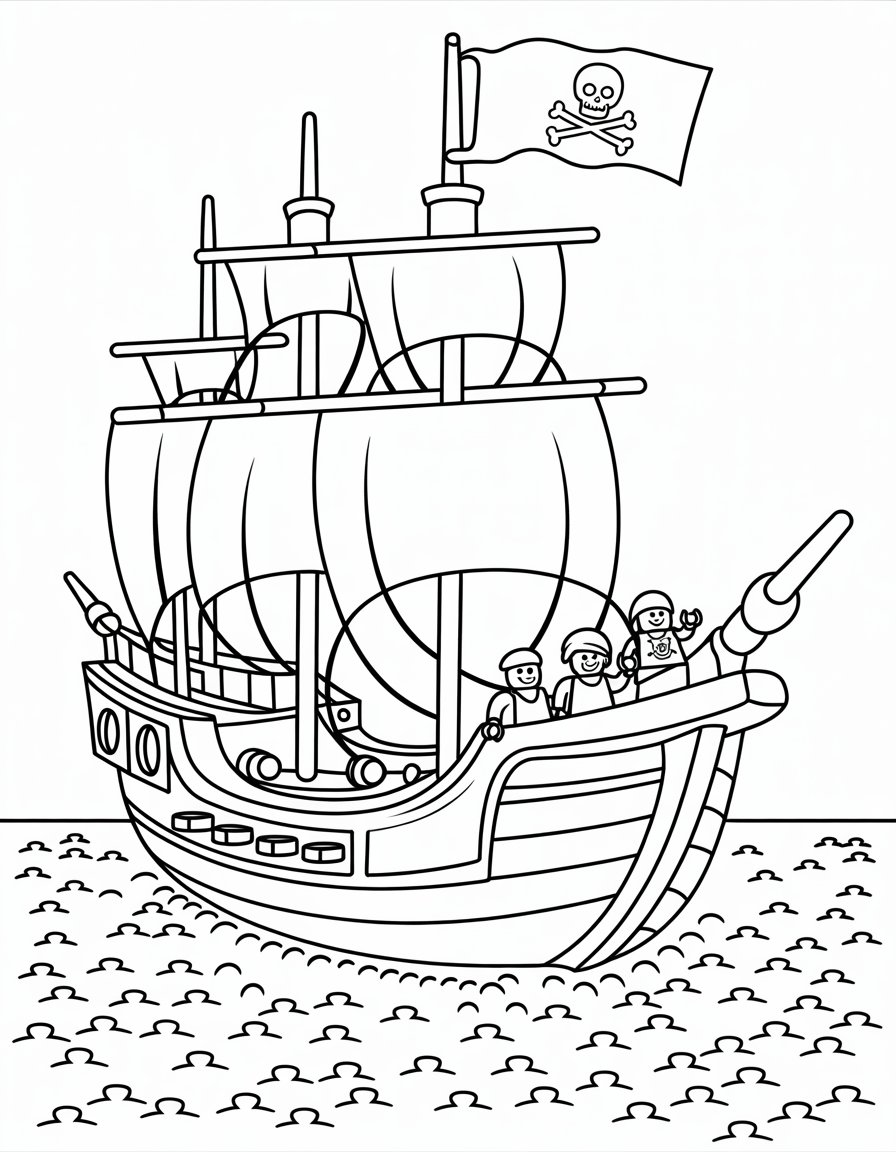 lego pirate ship coloring page