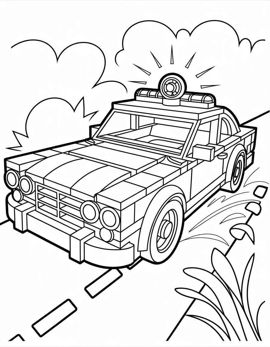 lego police car coloring page