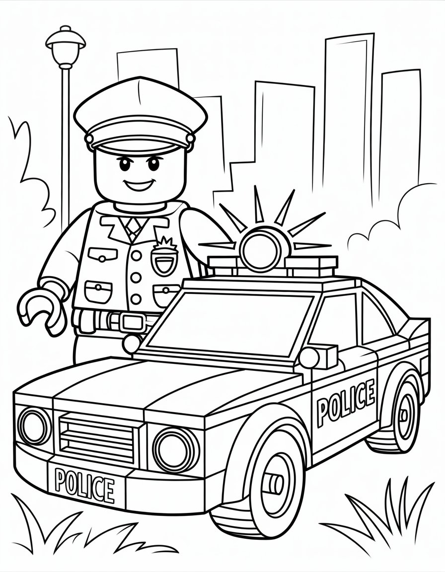 lego police coloring page
