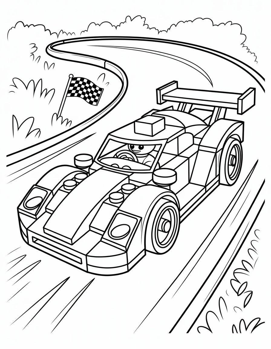 lego race car coloring page