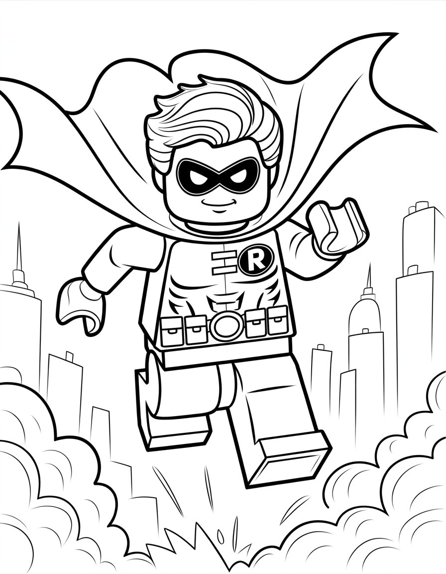 lego robin coloring page