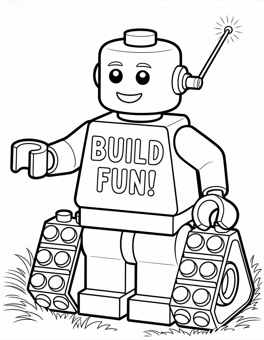 lego robot coloring page