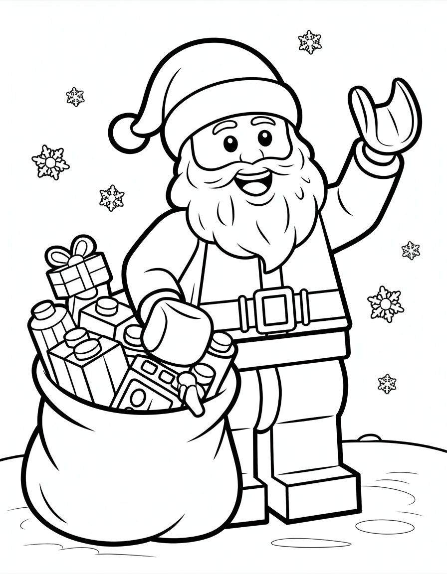lego santa coloring page