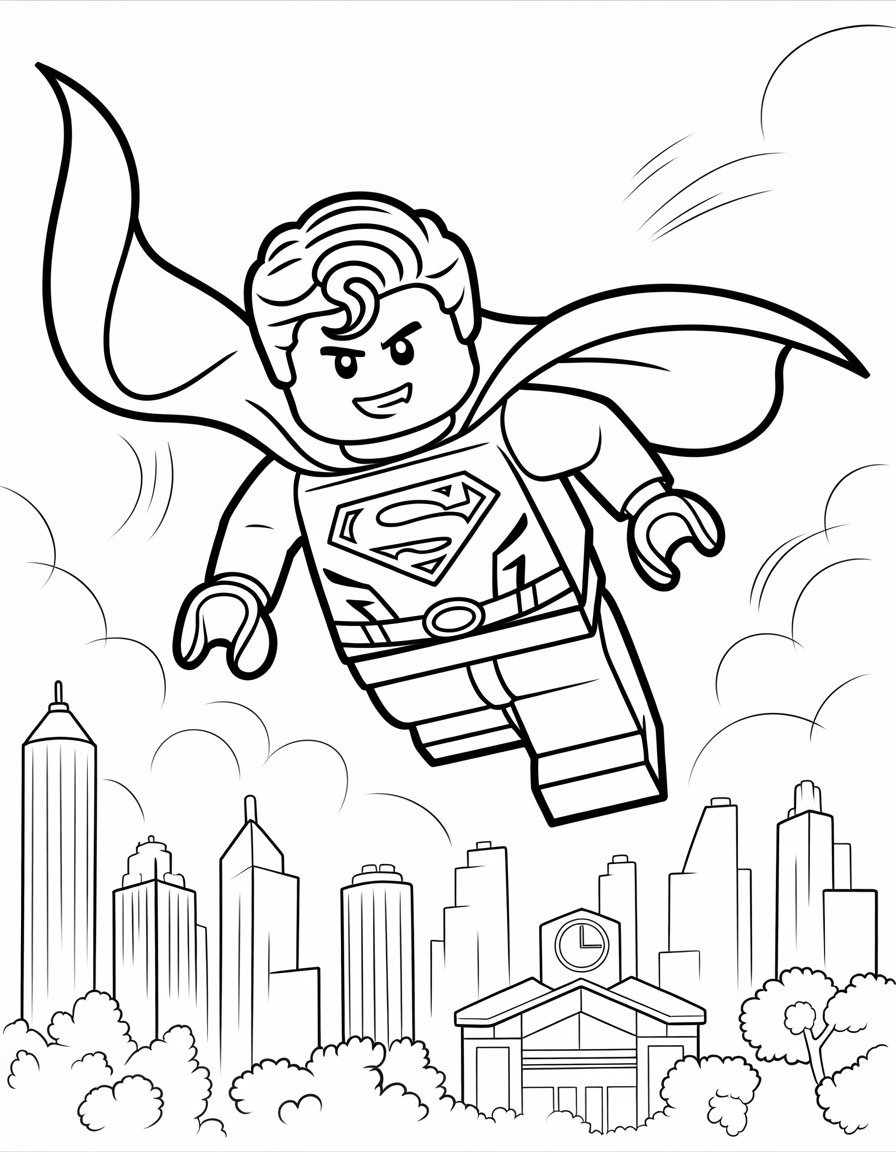 lego superman coloring page