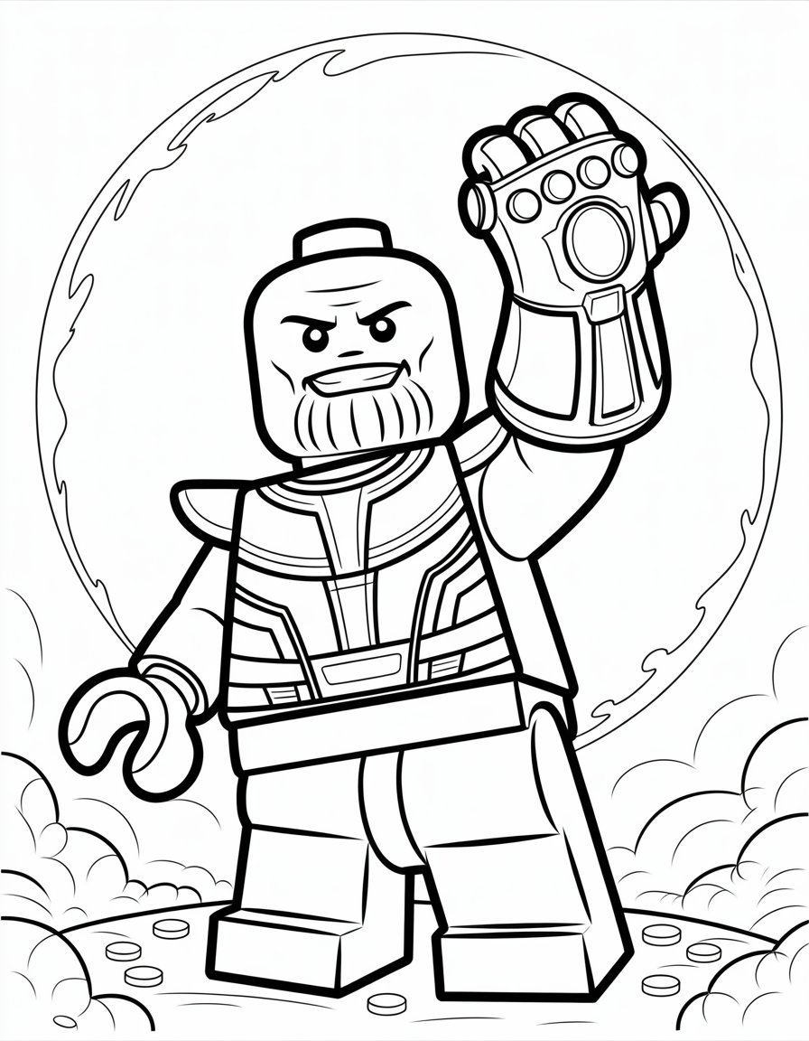 lego thanos coloring page