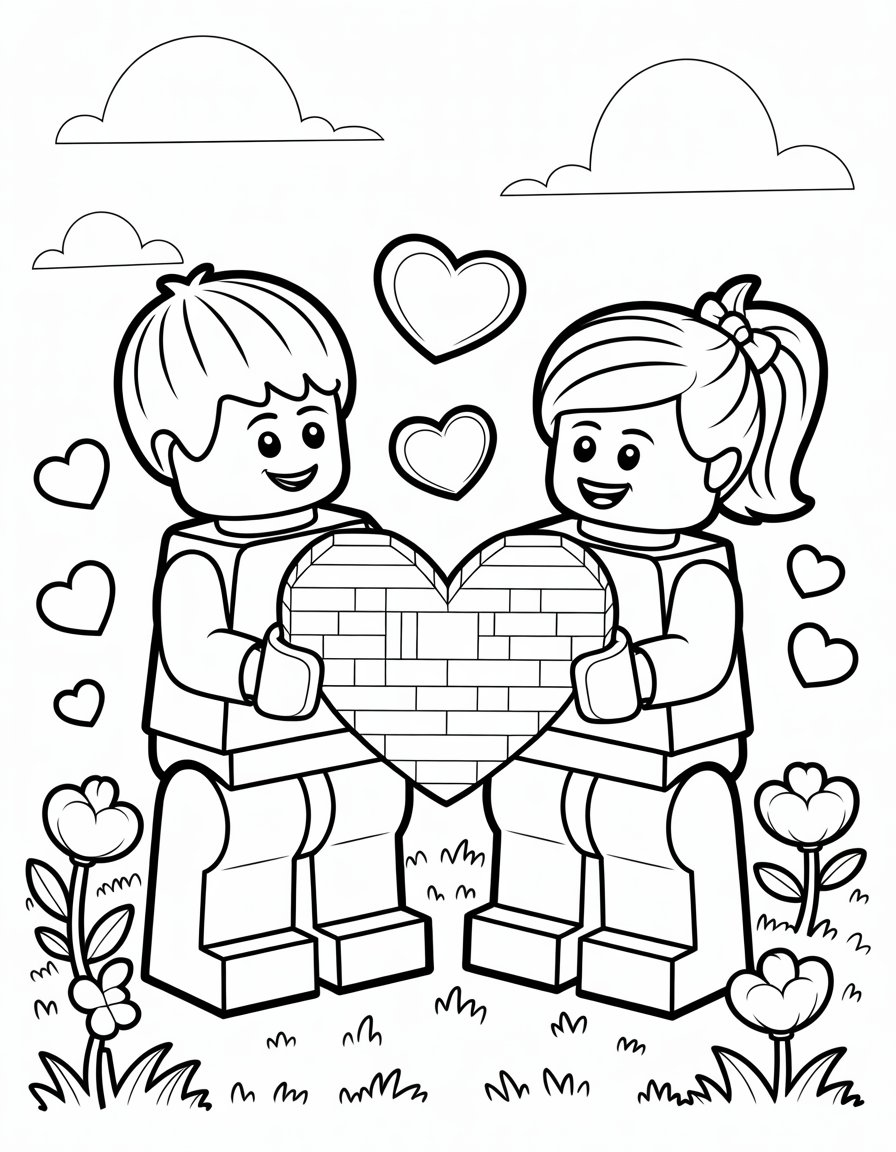 lego valentine coloring page
