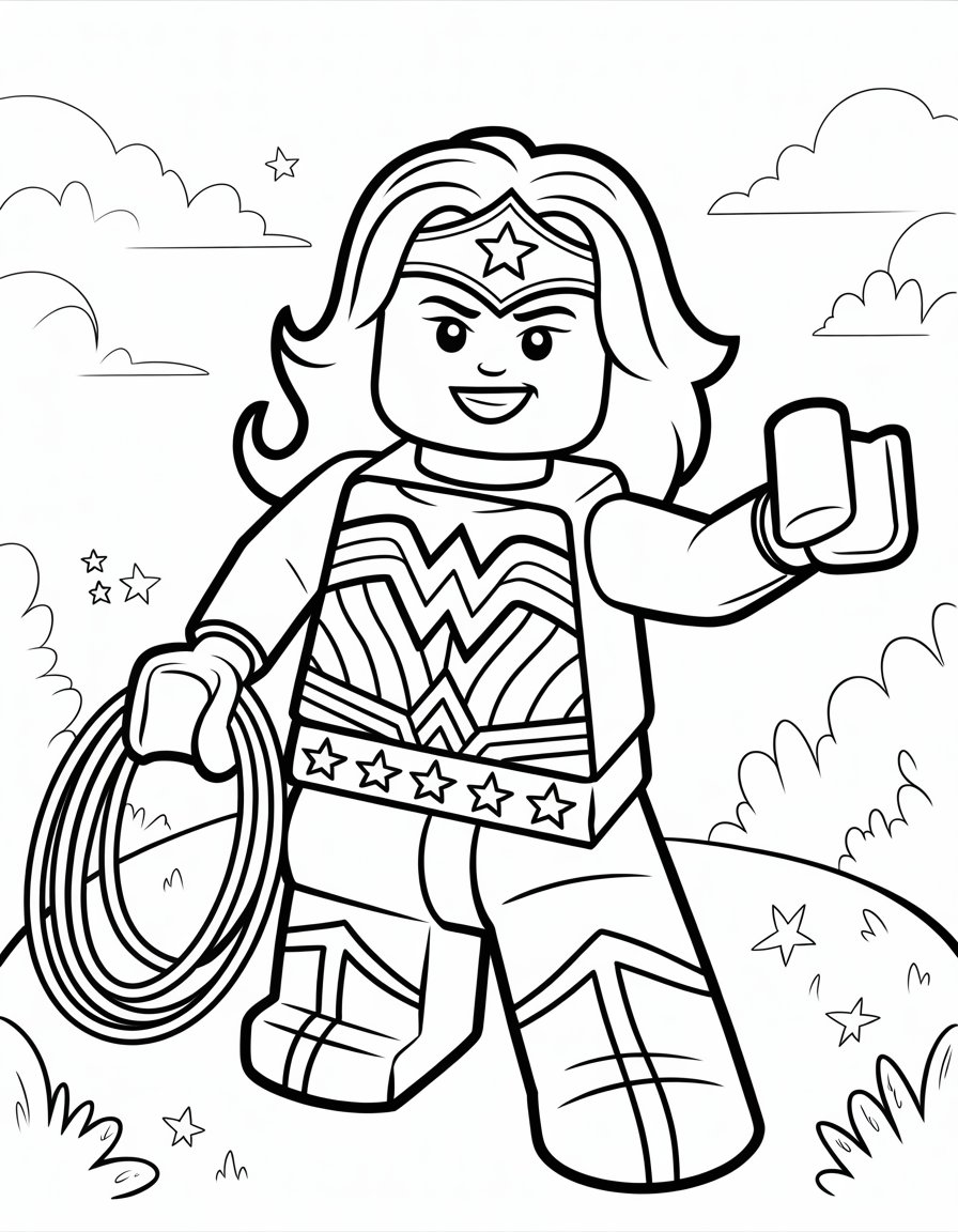 lego wonder woman coloring page