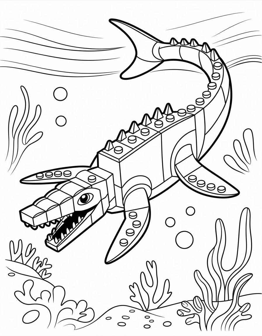 mosasaurus lego jurassic world coloring page
