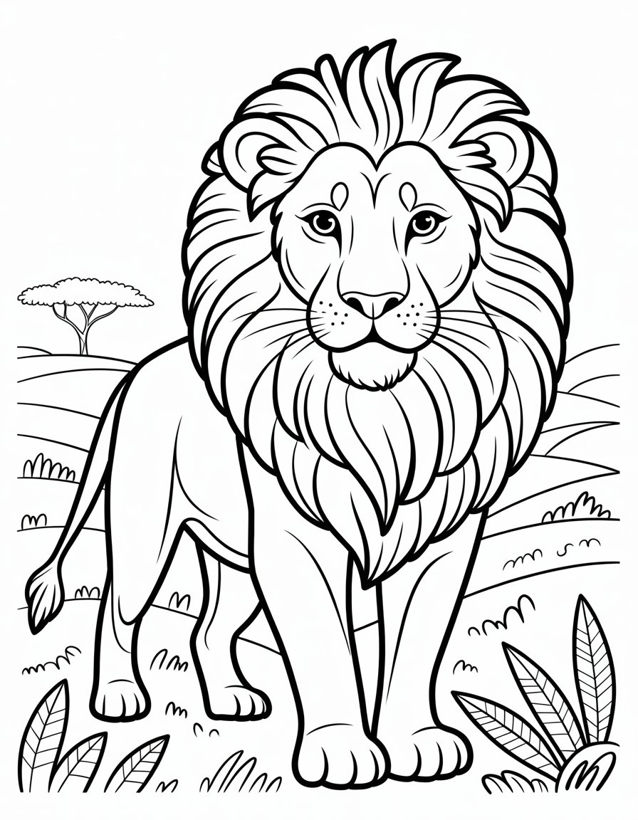 african lion coloring page