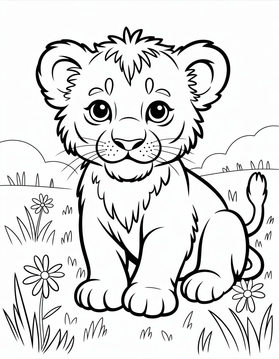 baby lion coloring page