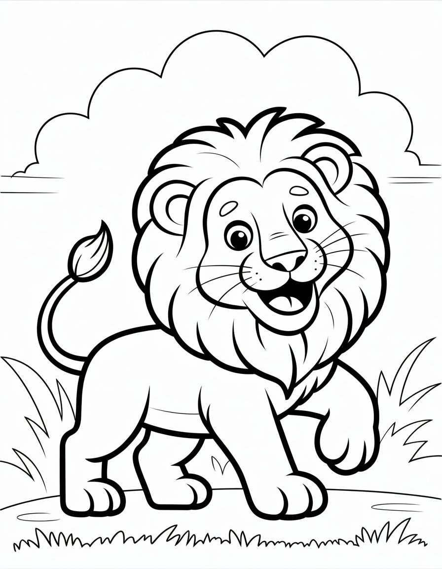 cartoon lion coloring page