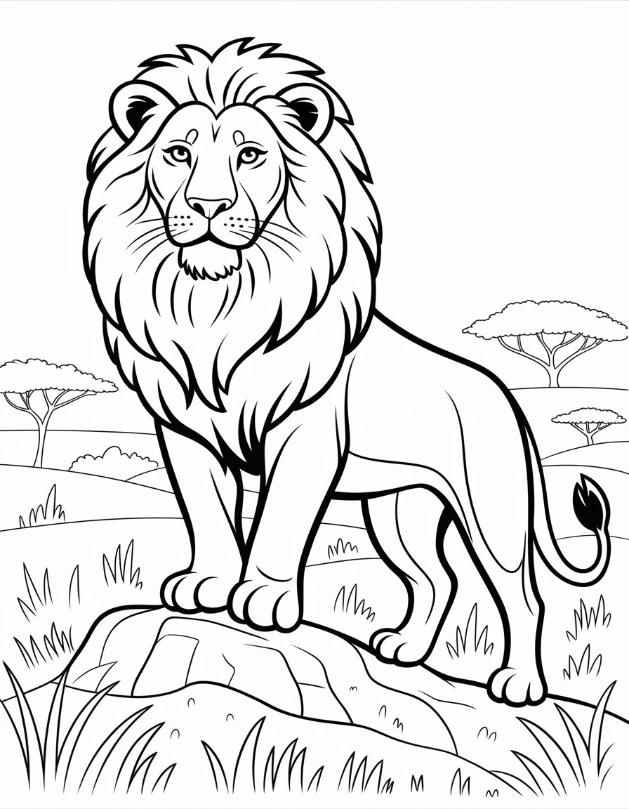 cool lion coloring page