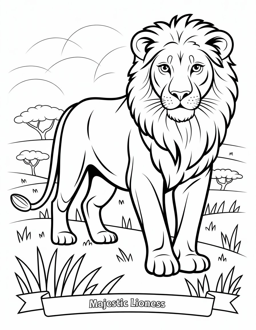 female lion coloring page