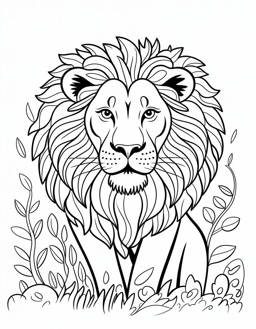 lion coloring page for adults