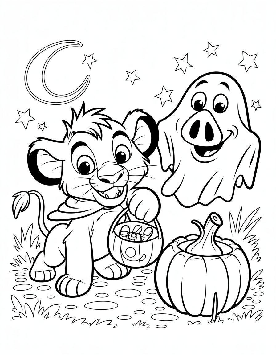 lion king halloween coloring page