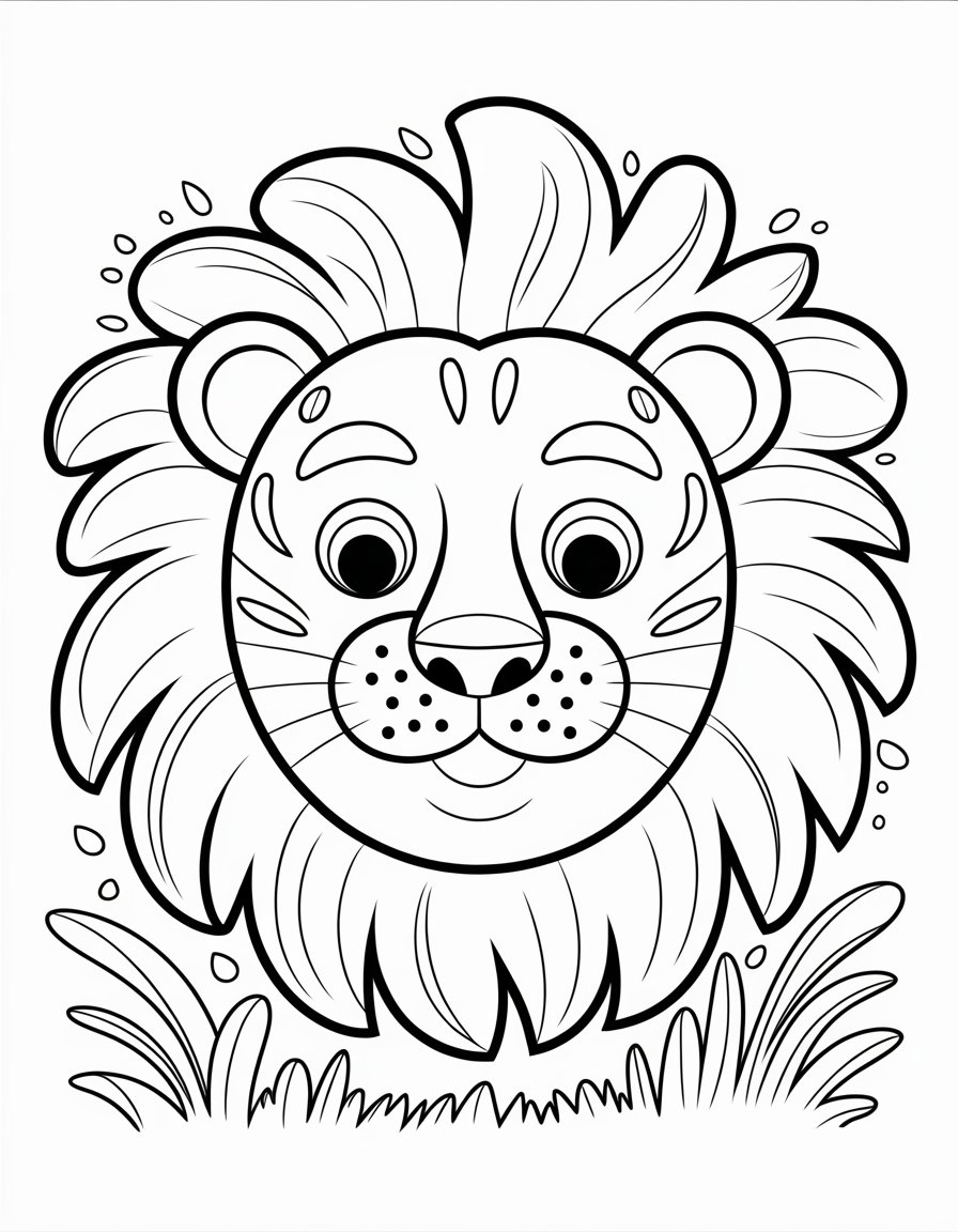 lion mask coloring page
