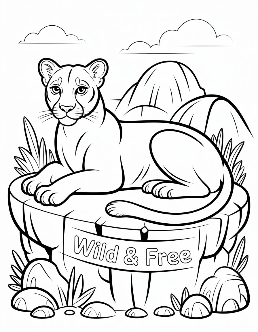 mountain lion coloring page