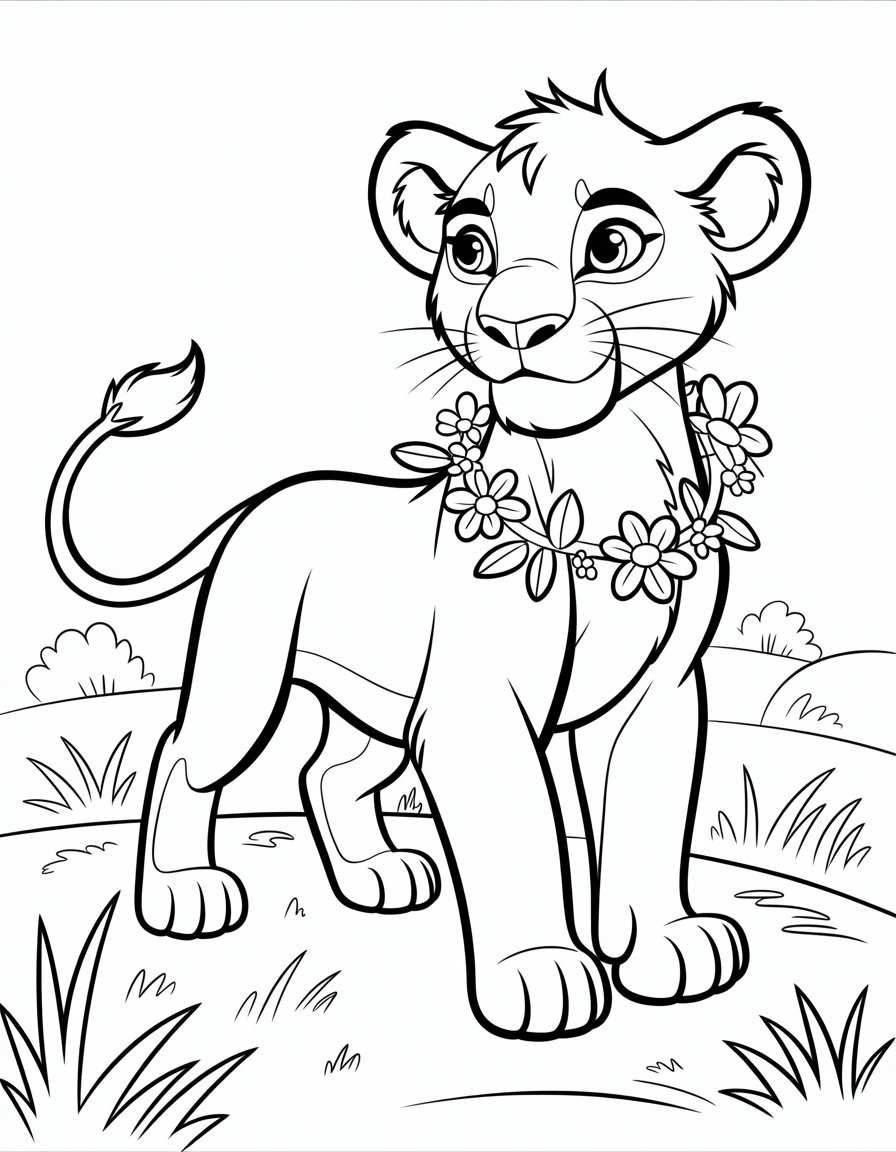 nala lion king coloring page