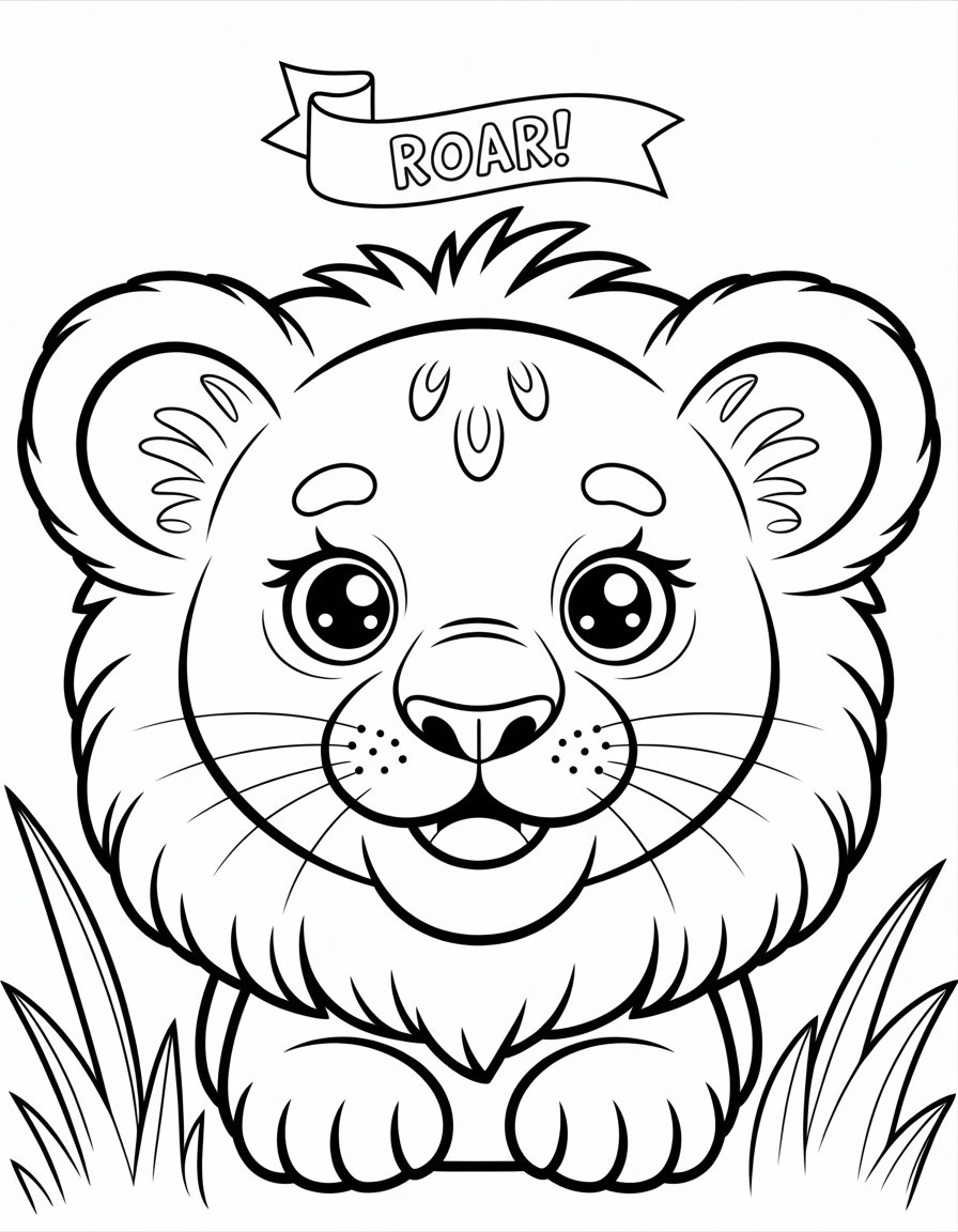 preschool lion face coloring page