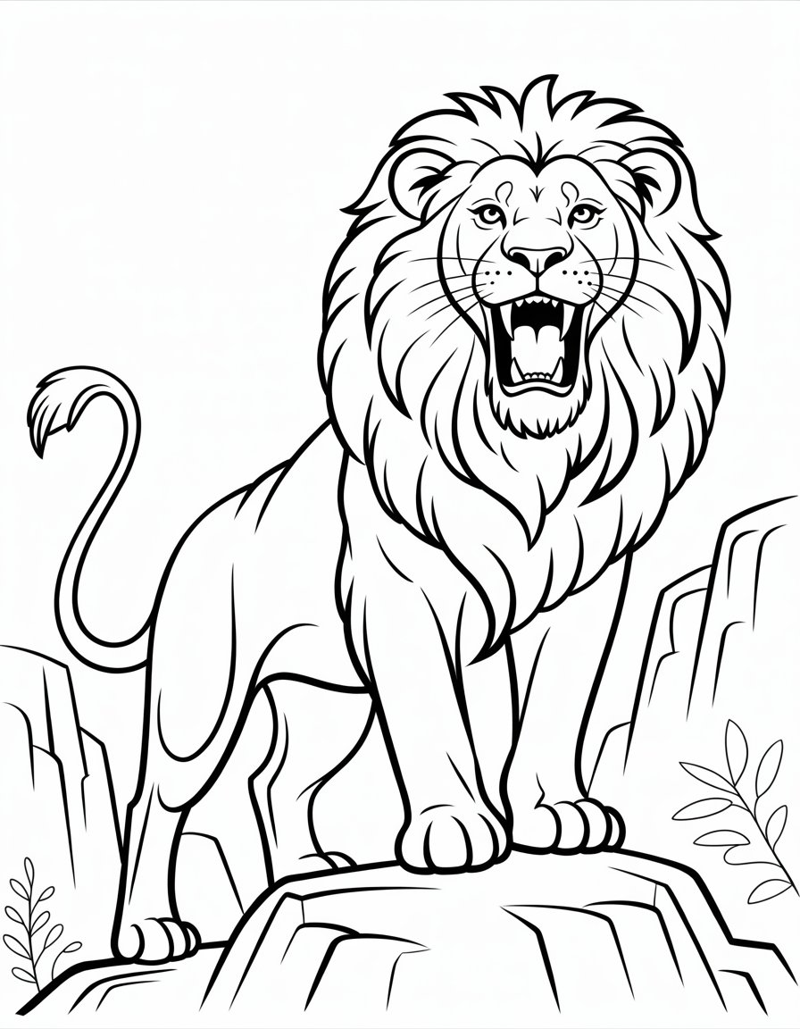 roaring lion coloring page