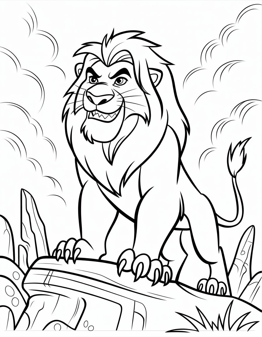 scar lion king coloring page