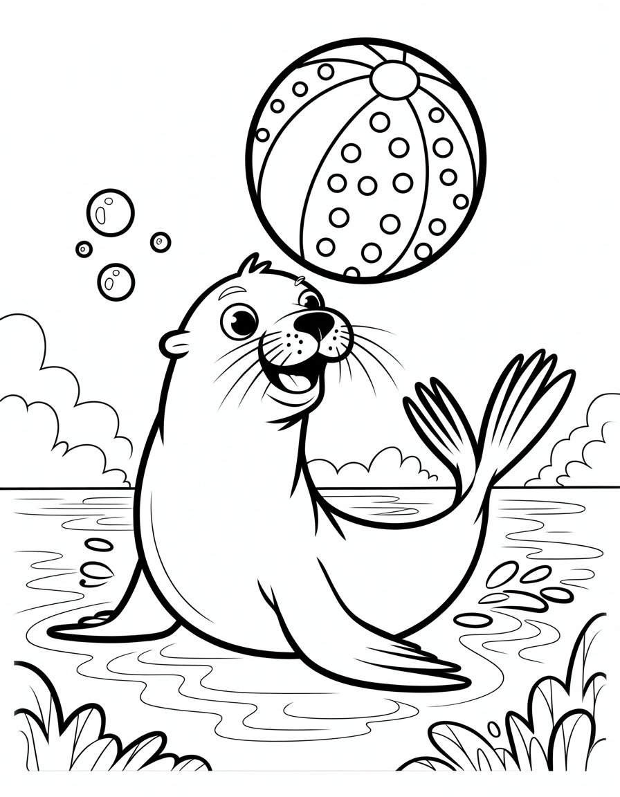 sea lion coloring page