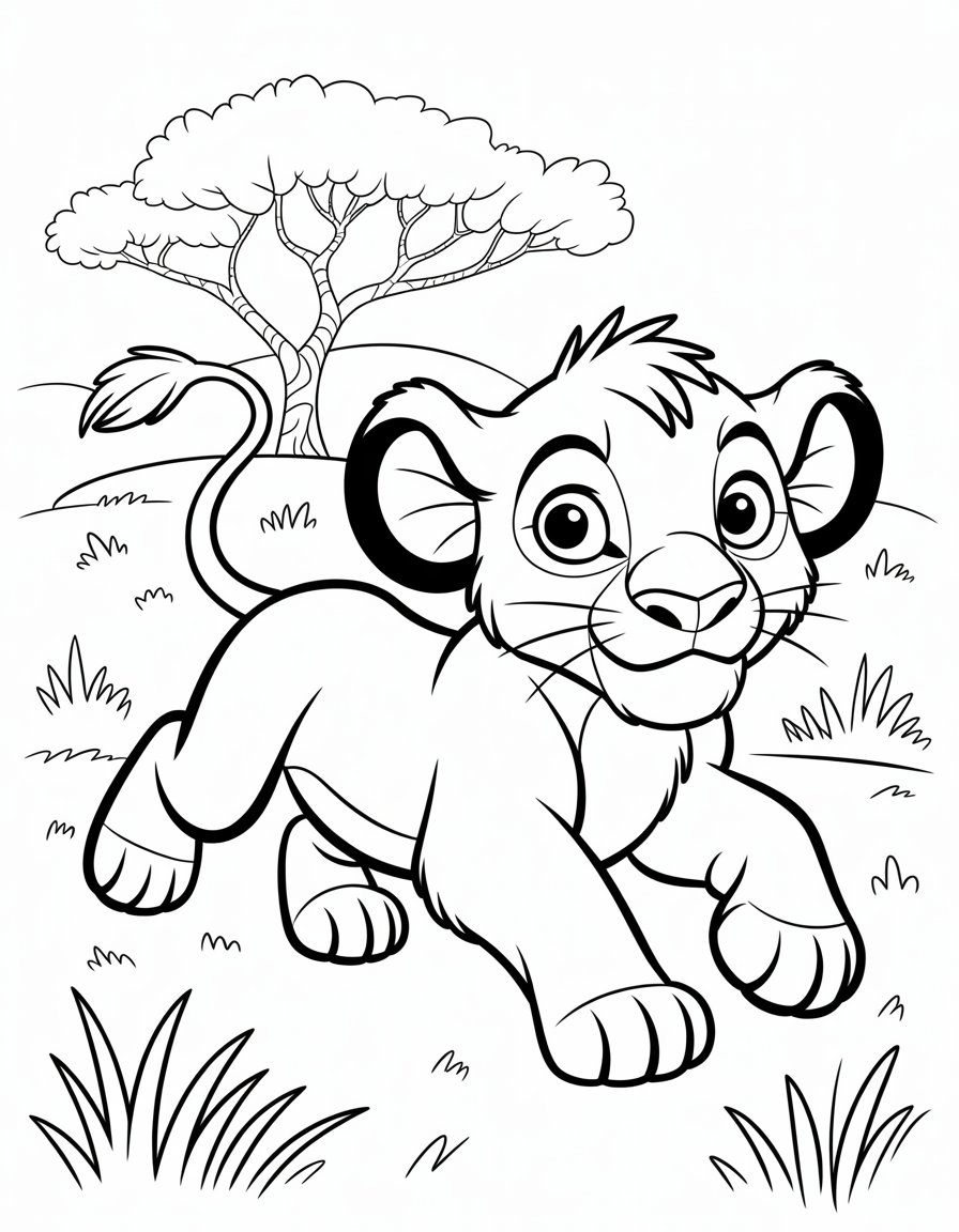 simba lion king coloring page