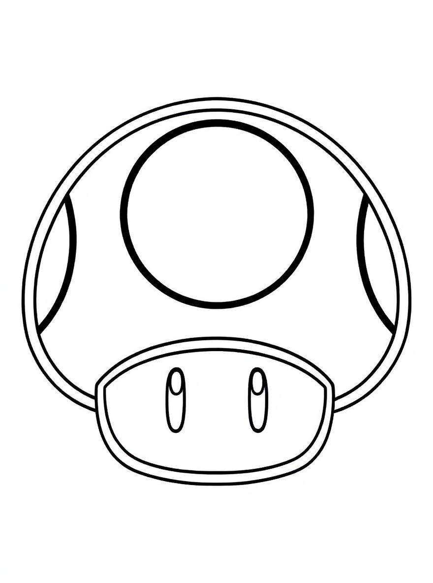 A red mushroom mario coloring page