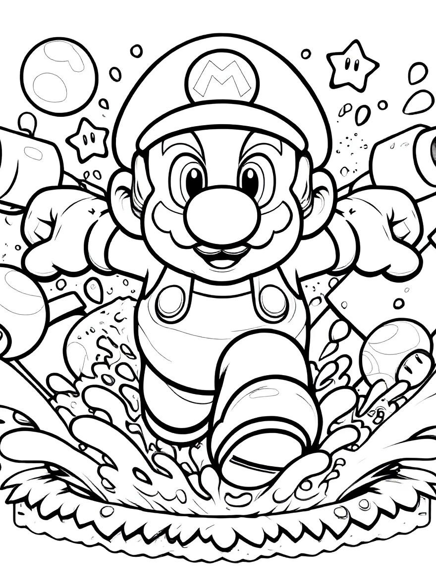 Super Mario adventure coloring page