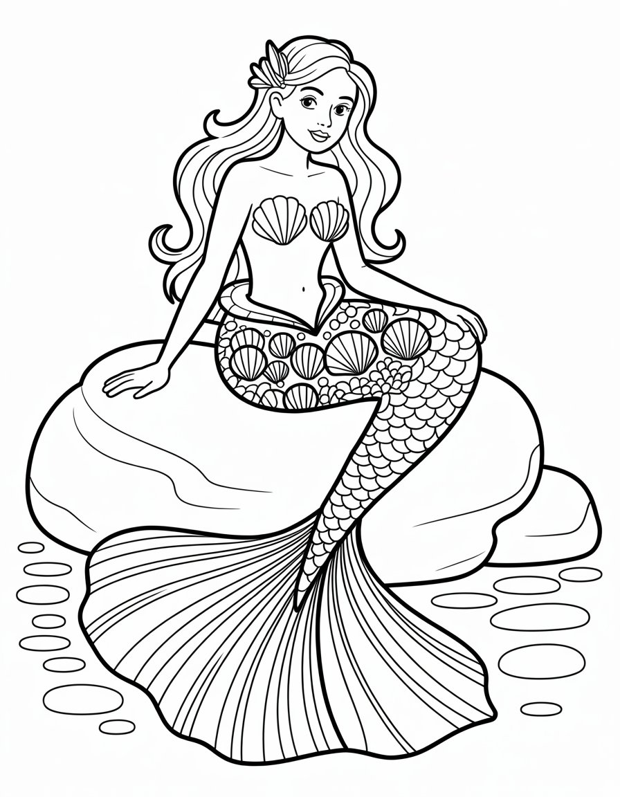 mermaid dress coloring page