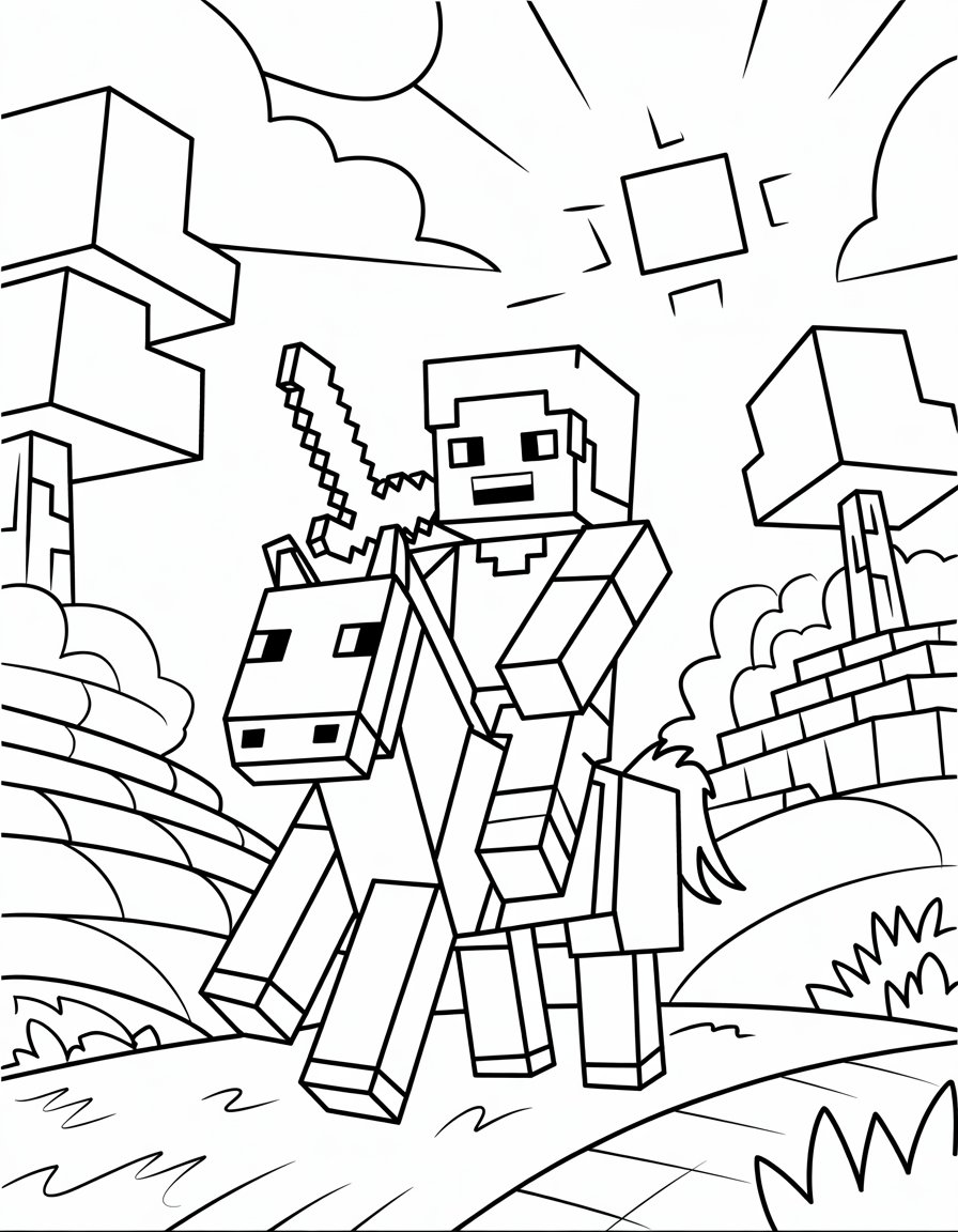 cool minecraft coloring page