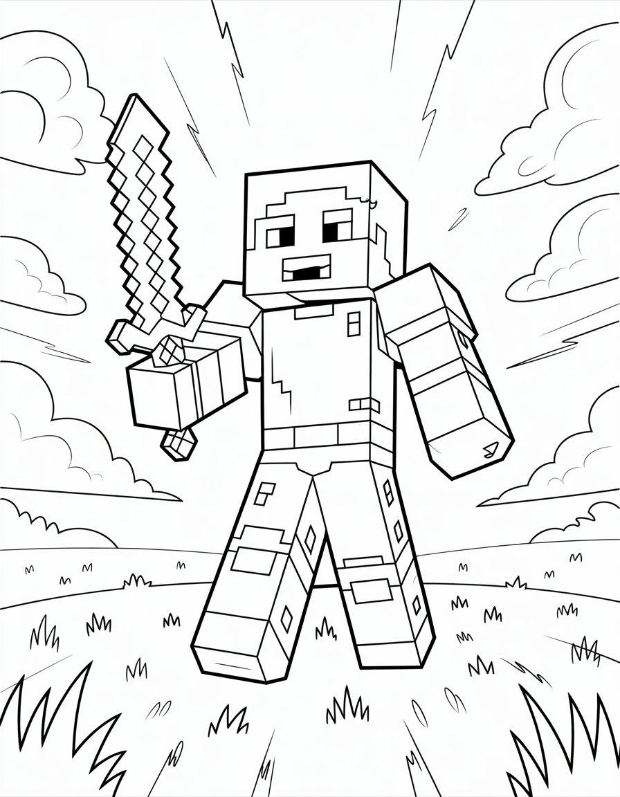 diamond armor minecraft coloring page