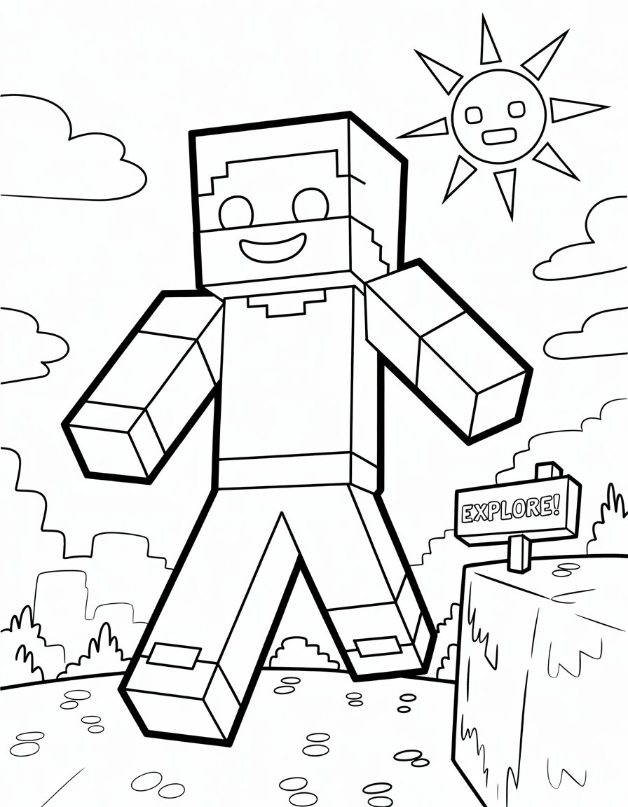 dream minecraft coloring page