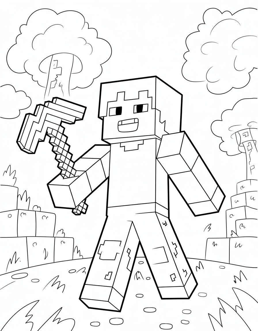 minecraft alex coloring page