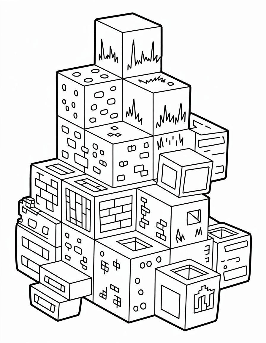 minecraft block coloring page