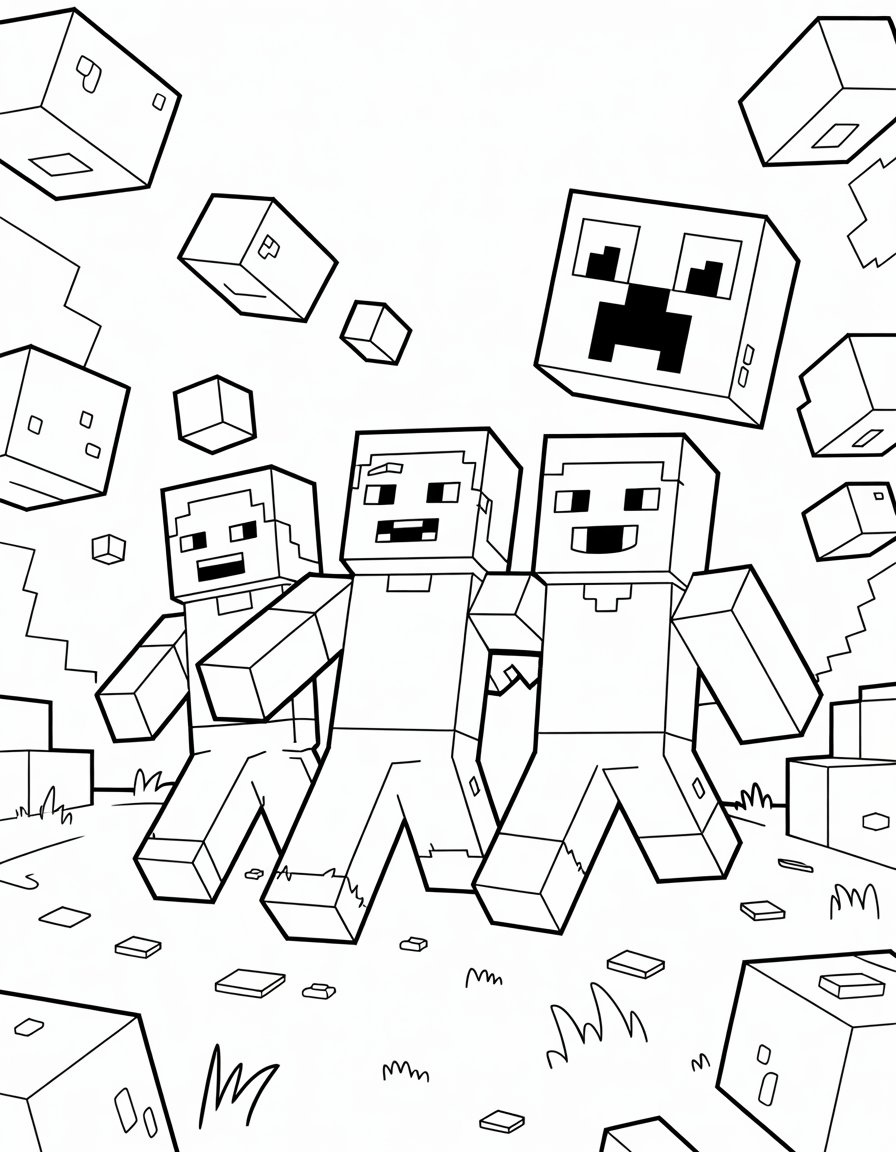 minecraft coloring page for kids
