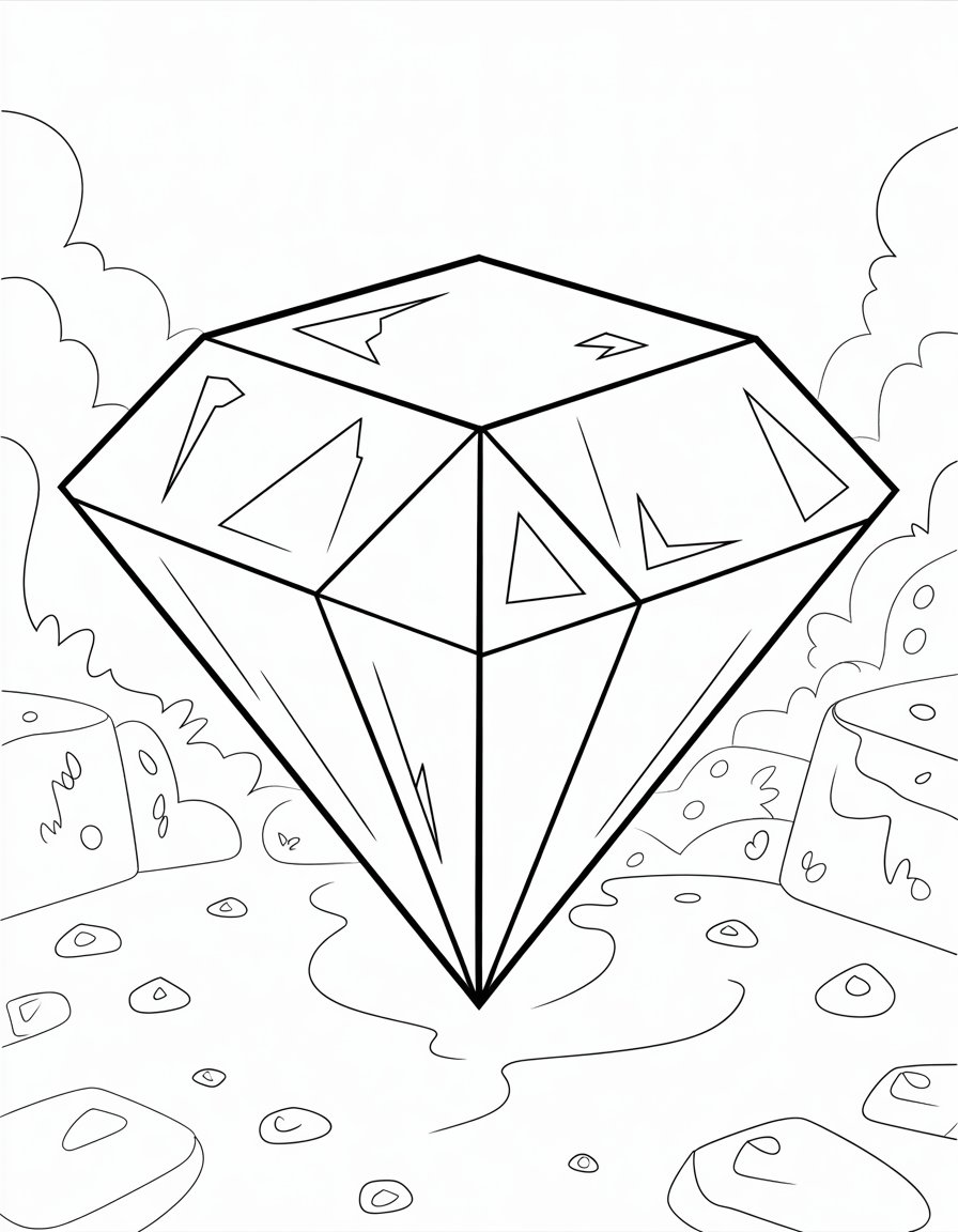 minecraft diamond coloring page