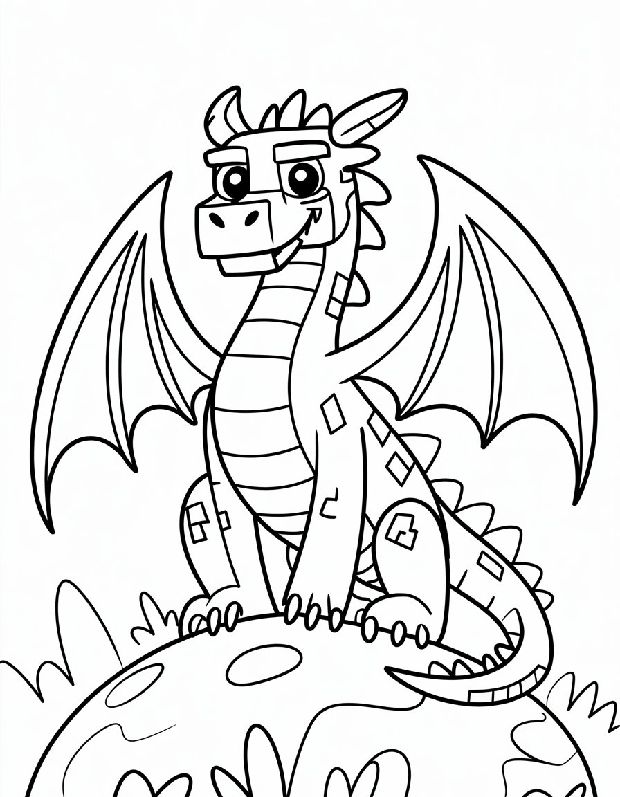minecraft dragon coloring page