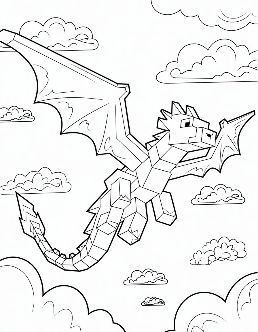 minecraft ender dragon coloring page