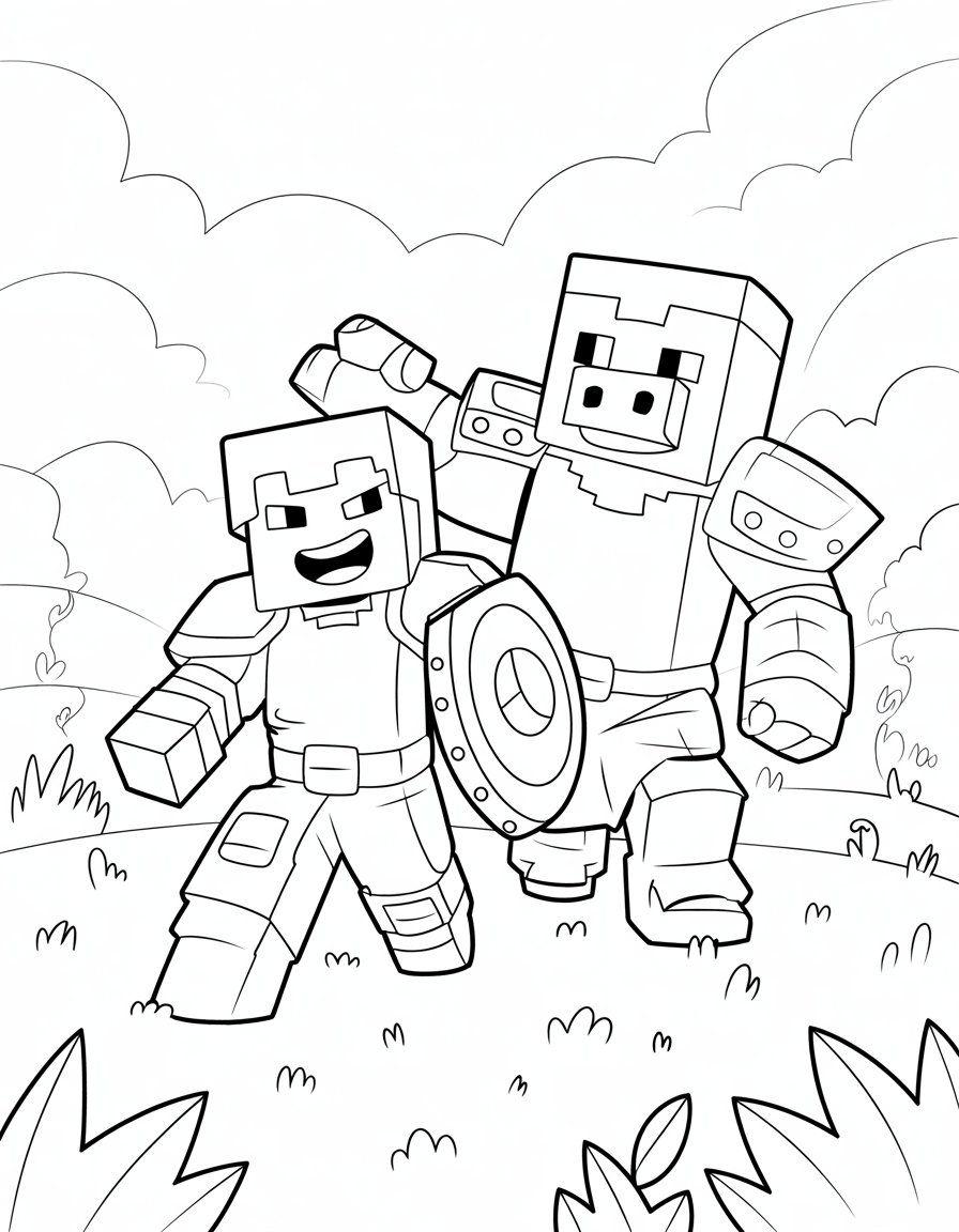 minecraft legends coloring page