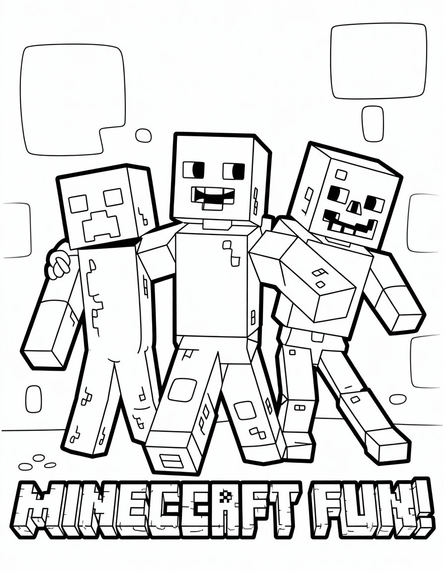 minecraft monster coloring page
