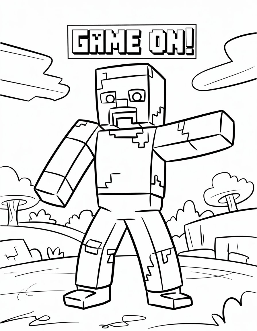 minecraft mutant zombie coloring page