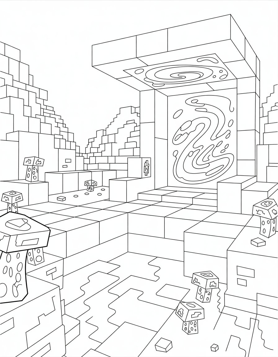 minecraft nether coloring page