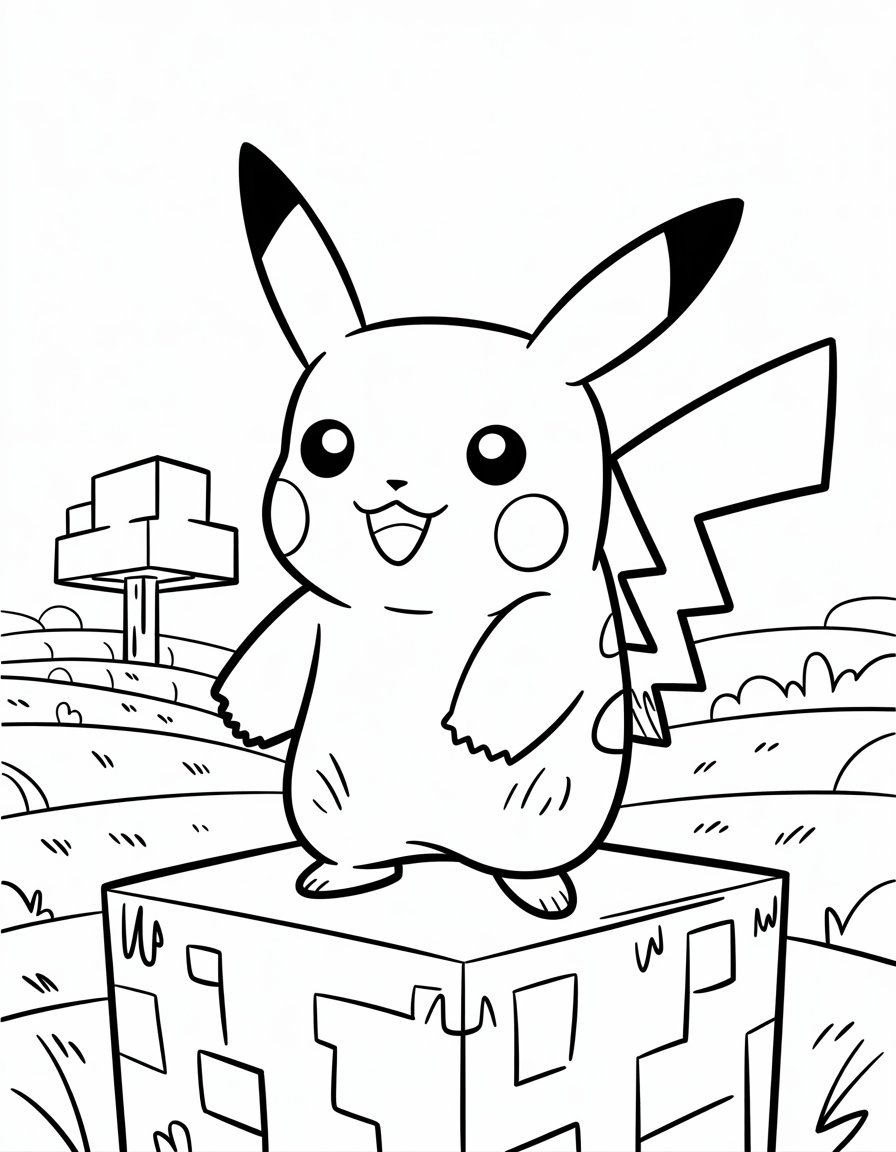 minecraft pokemon coloring page