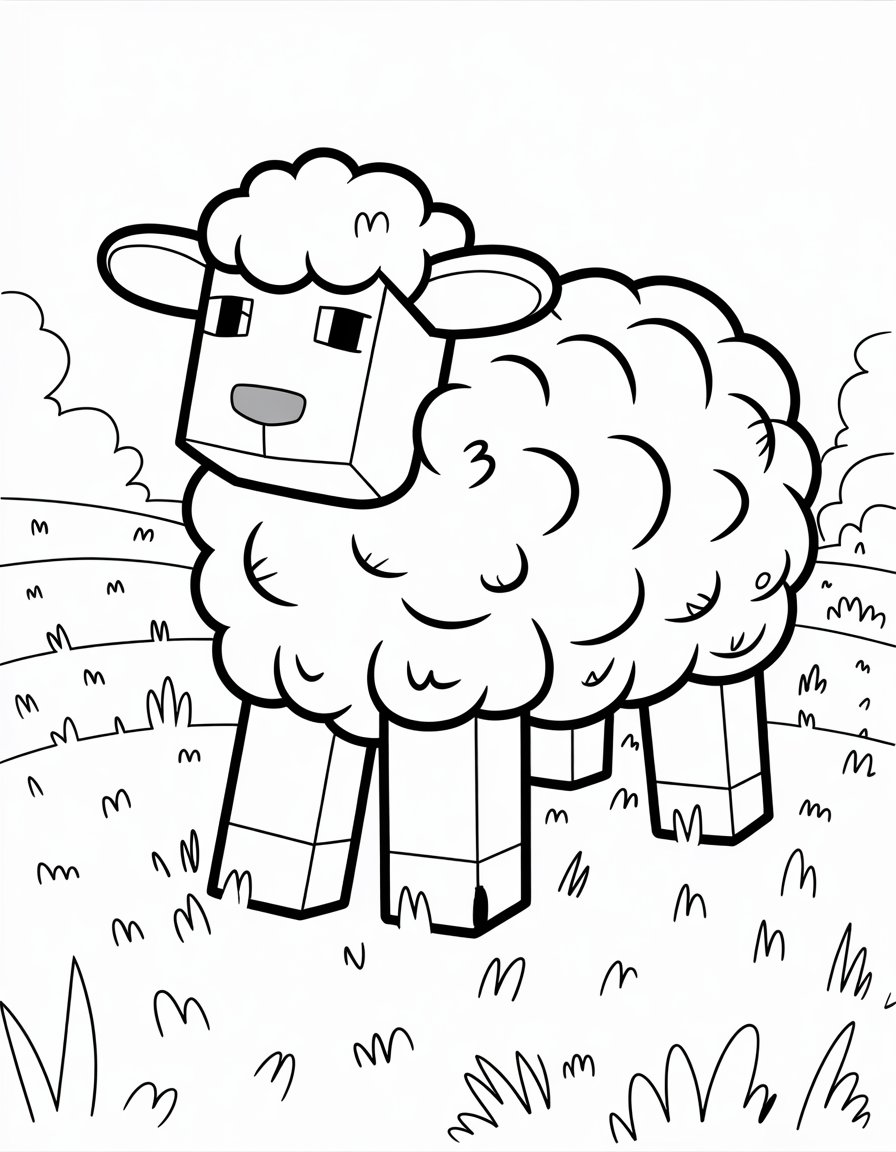 minecraft sheep coloring page