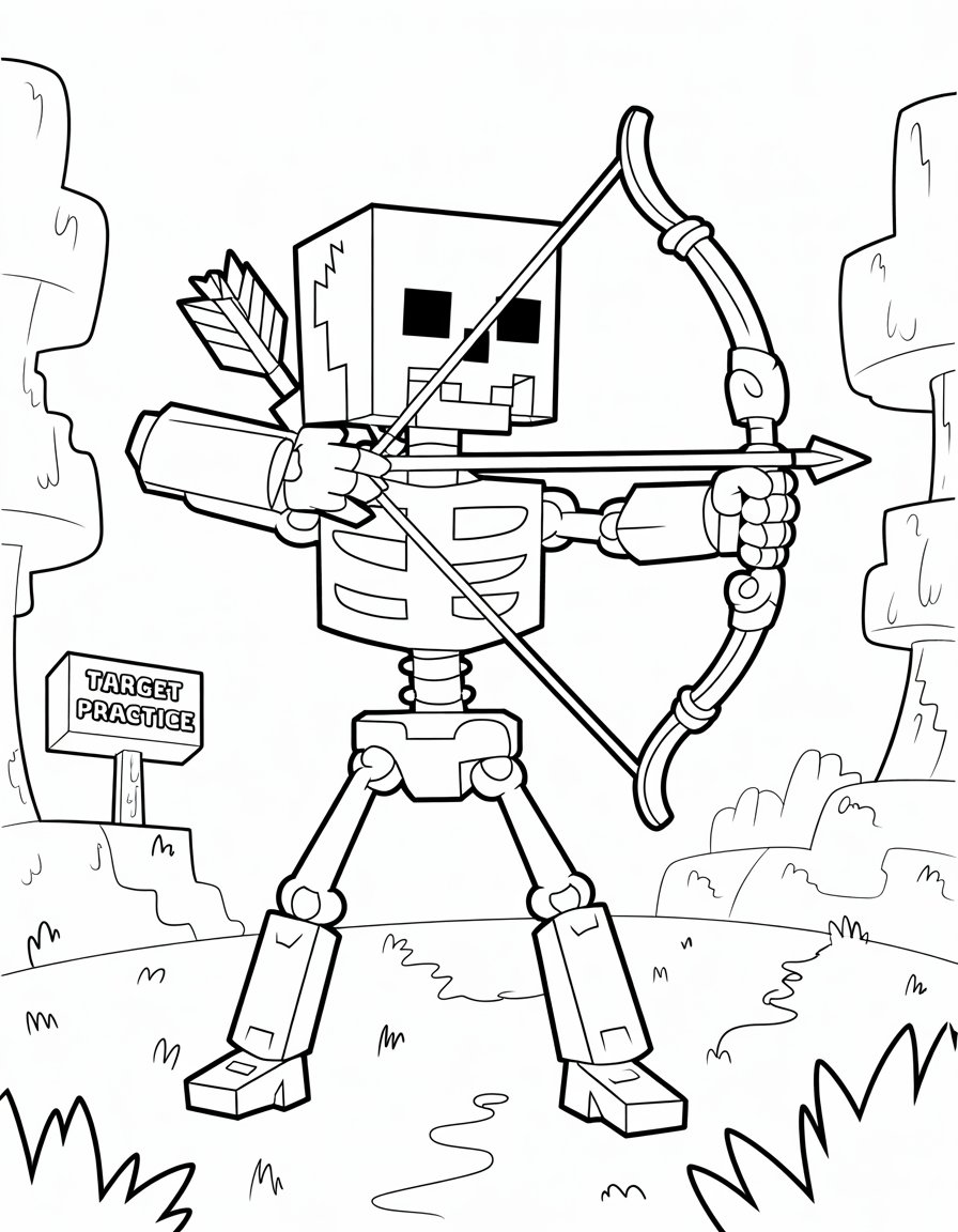 minecraft skeleton coloring page