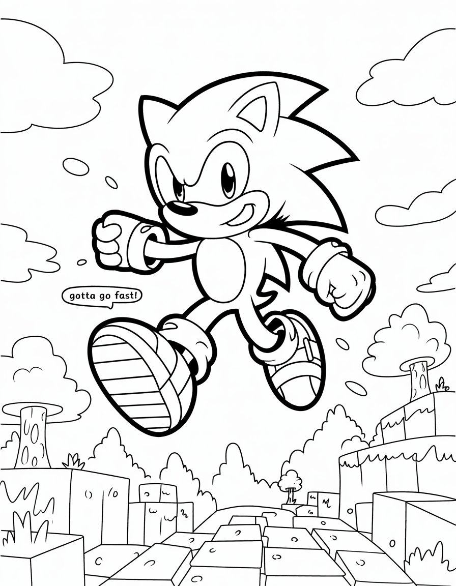 minecraft sonic coloring page