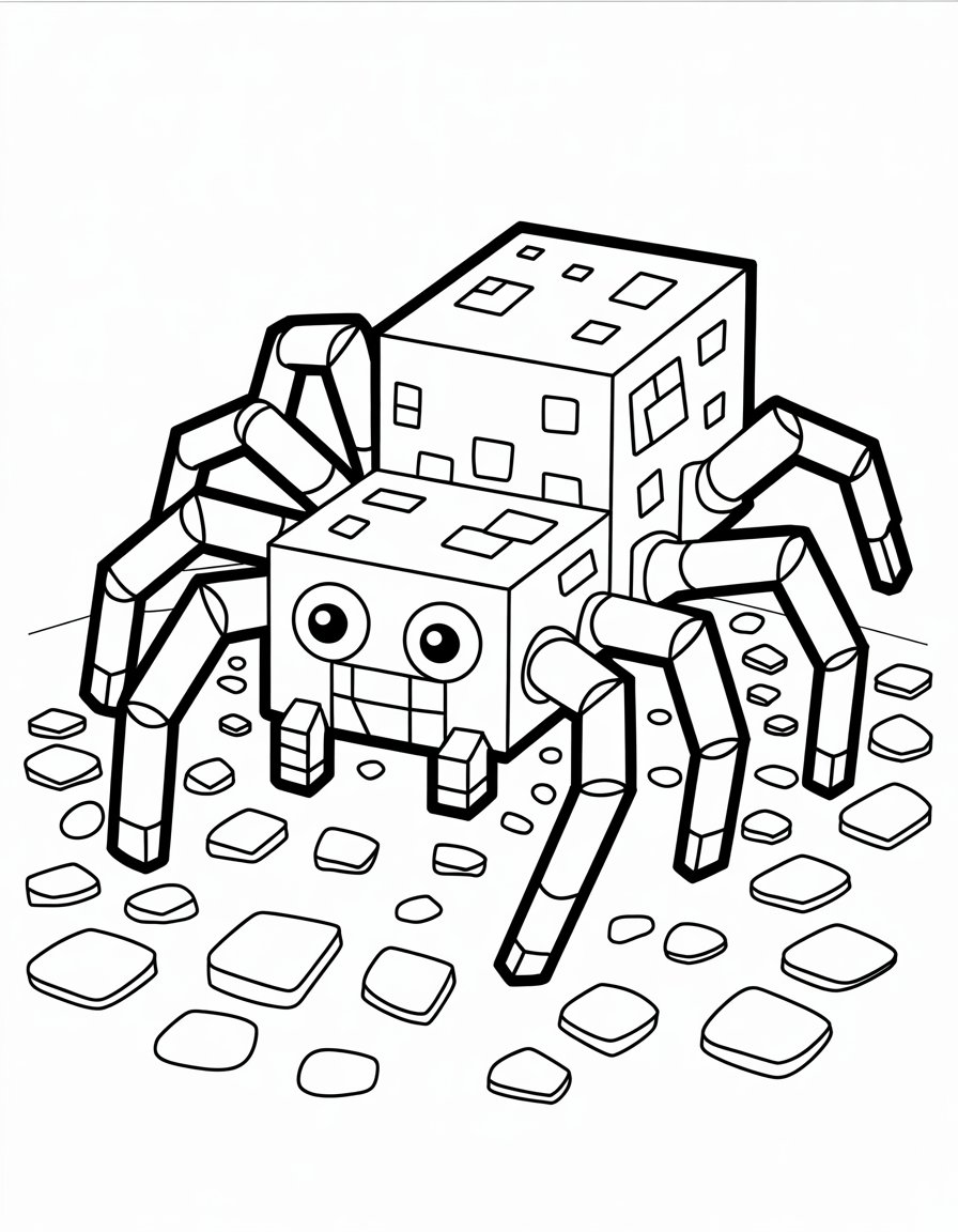 minecraft spider coloring page
