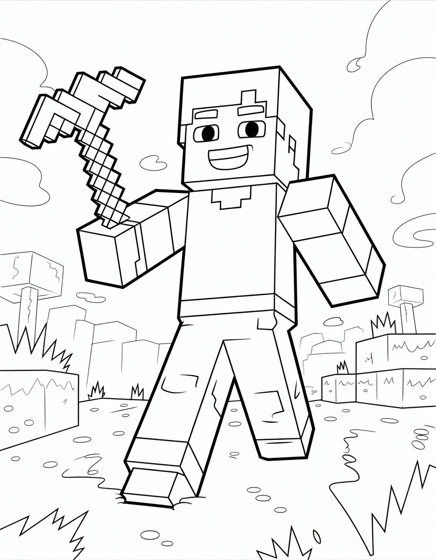 minecraft story mode coloring page