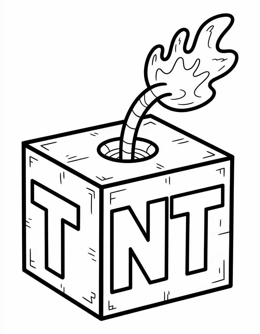 minecraft tnt coloring page